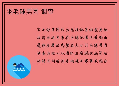 羽毛球男团 调查